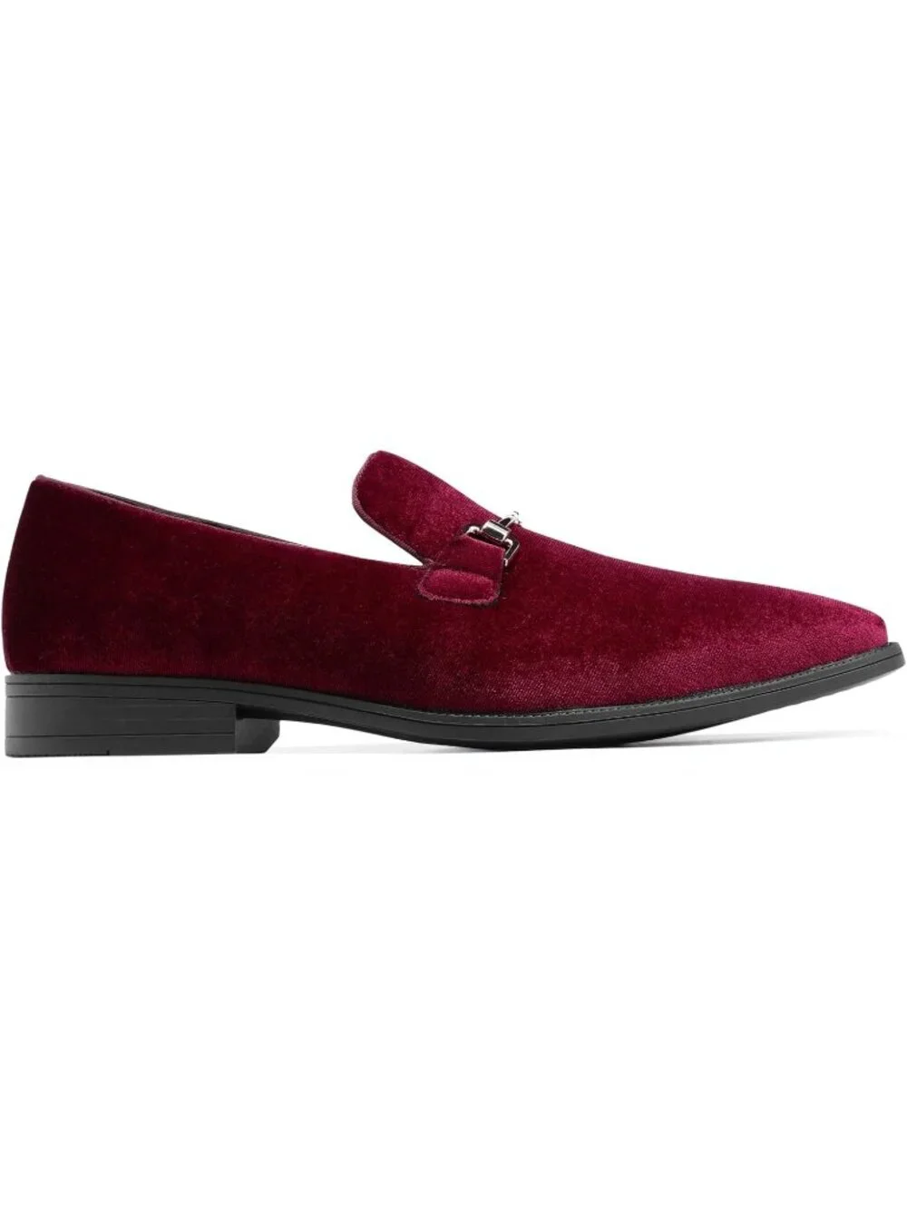 Men's Burgundy Red Velvet Business Party Prom Formal Dress Shoes Loafers